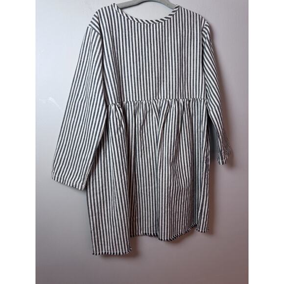 GO GENTLY NATION Girls Long Sleeve Striped Dress Organic Cotton/hemp Neutral 3T - Picture 4 of 8